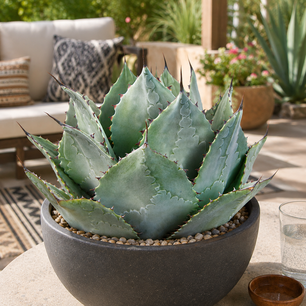 Agave parryi huachucensis live plant with broad blue-green leaves in a compact rosette.