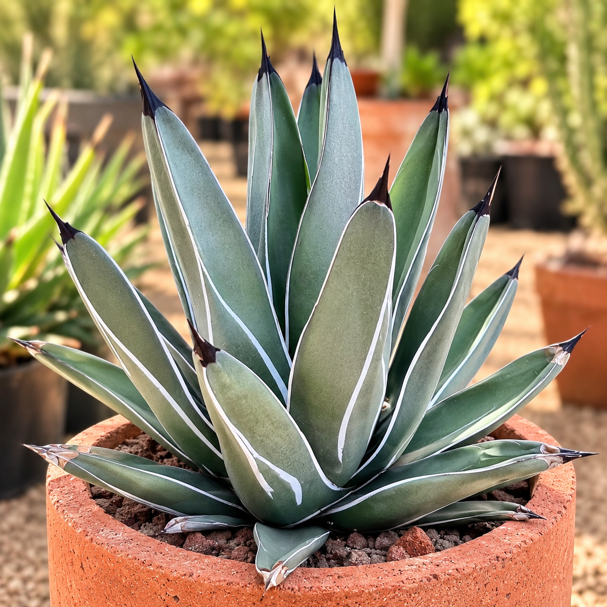 Live King Ferdinand Agave with a tight geometric rosette and sculptural leaves.