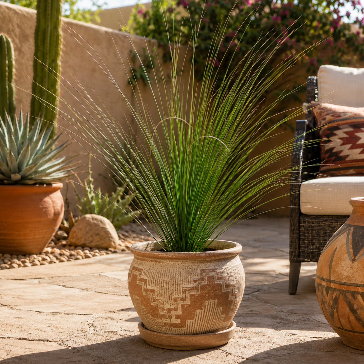 Live Mexican Grass Tree with long slender leaves forming a dense architectural fountain.