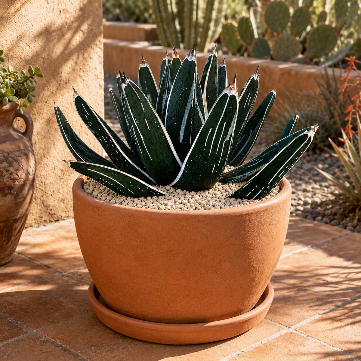 Agave pintilla live plant highlighting its compact form and pointed succulent foliage.