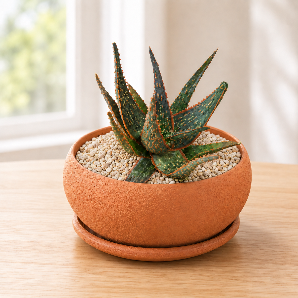 Live Christmas Carol Aloe showing colorful textured foliage in a tight rosette.