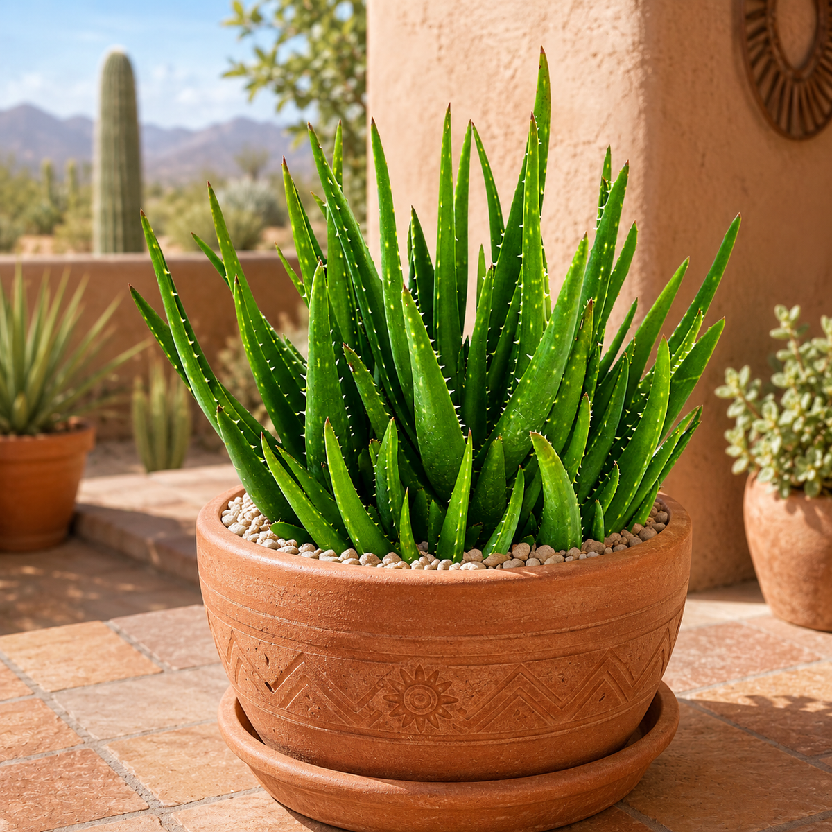 Live Aloe 'Crosby's Prolific' with layered green leaves and compact clumping growth.