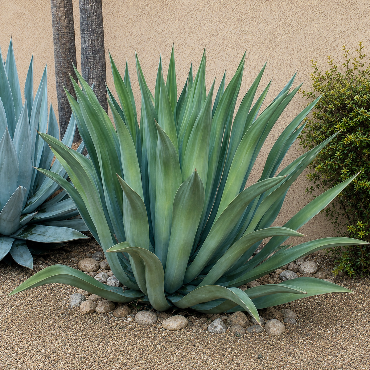 Live Agave weberi showing mature broad foliage and architectural desert form.