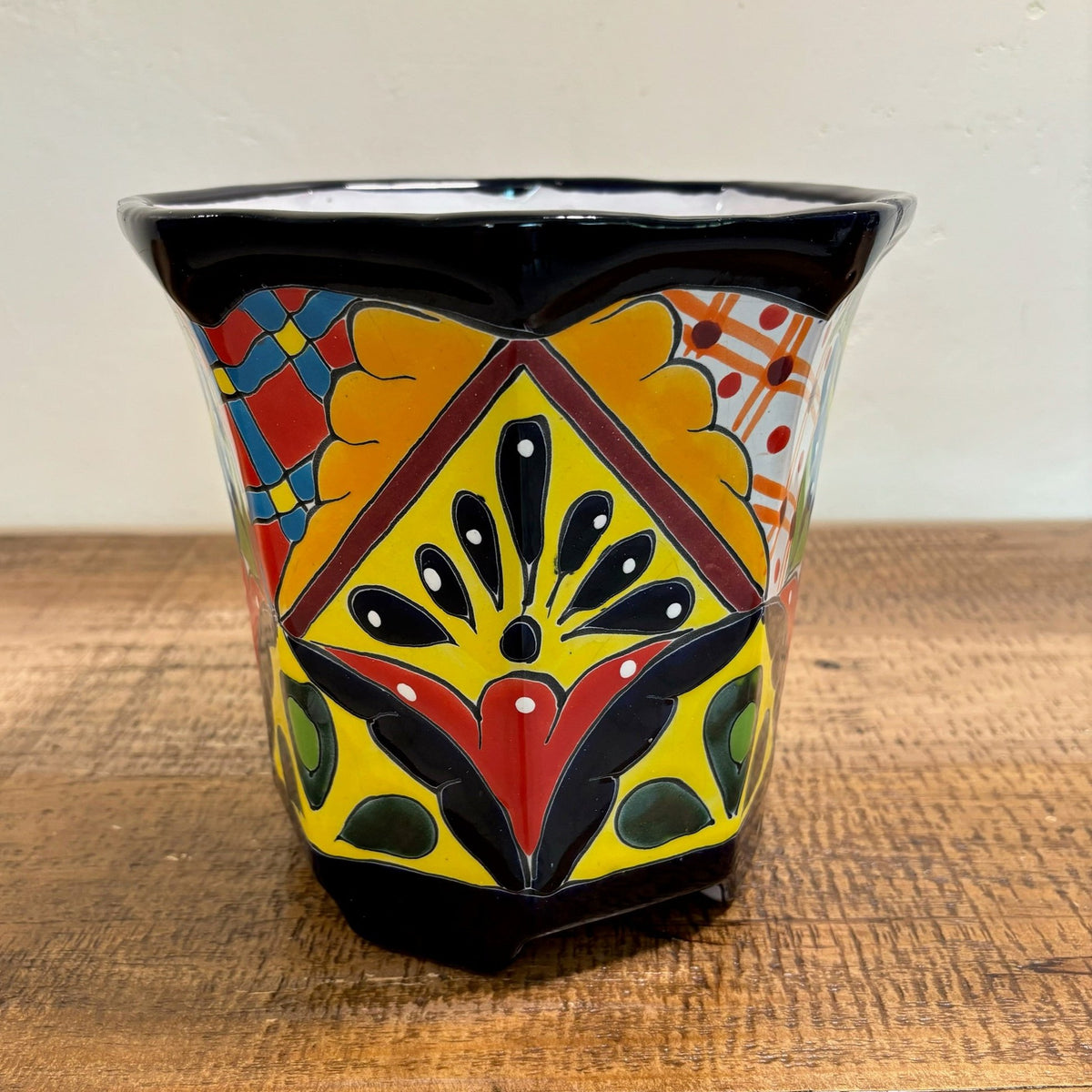 Hand-Made and Hand-Painted Talavera Cactus Planter From Mexico For Sale Online