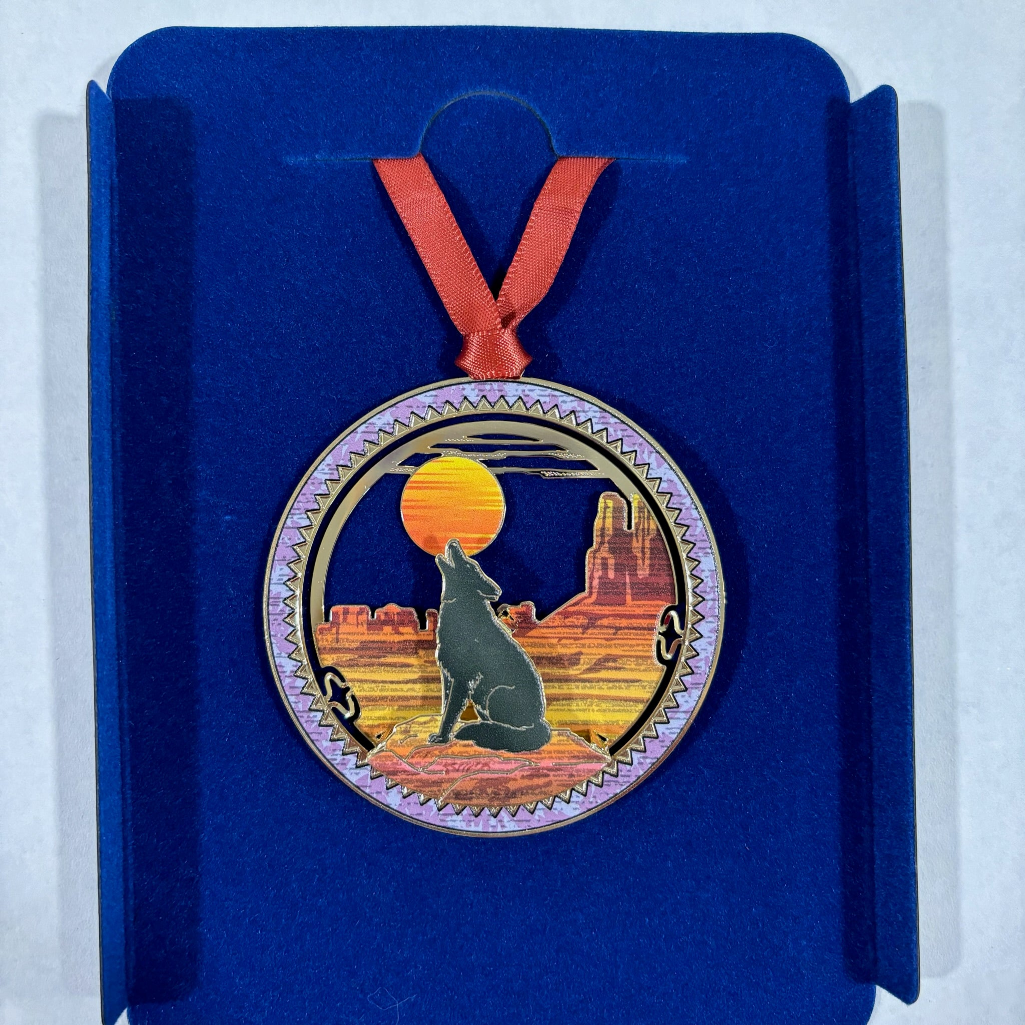 Coyote howling at Moon Holiday Ornament For Sale Online