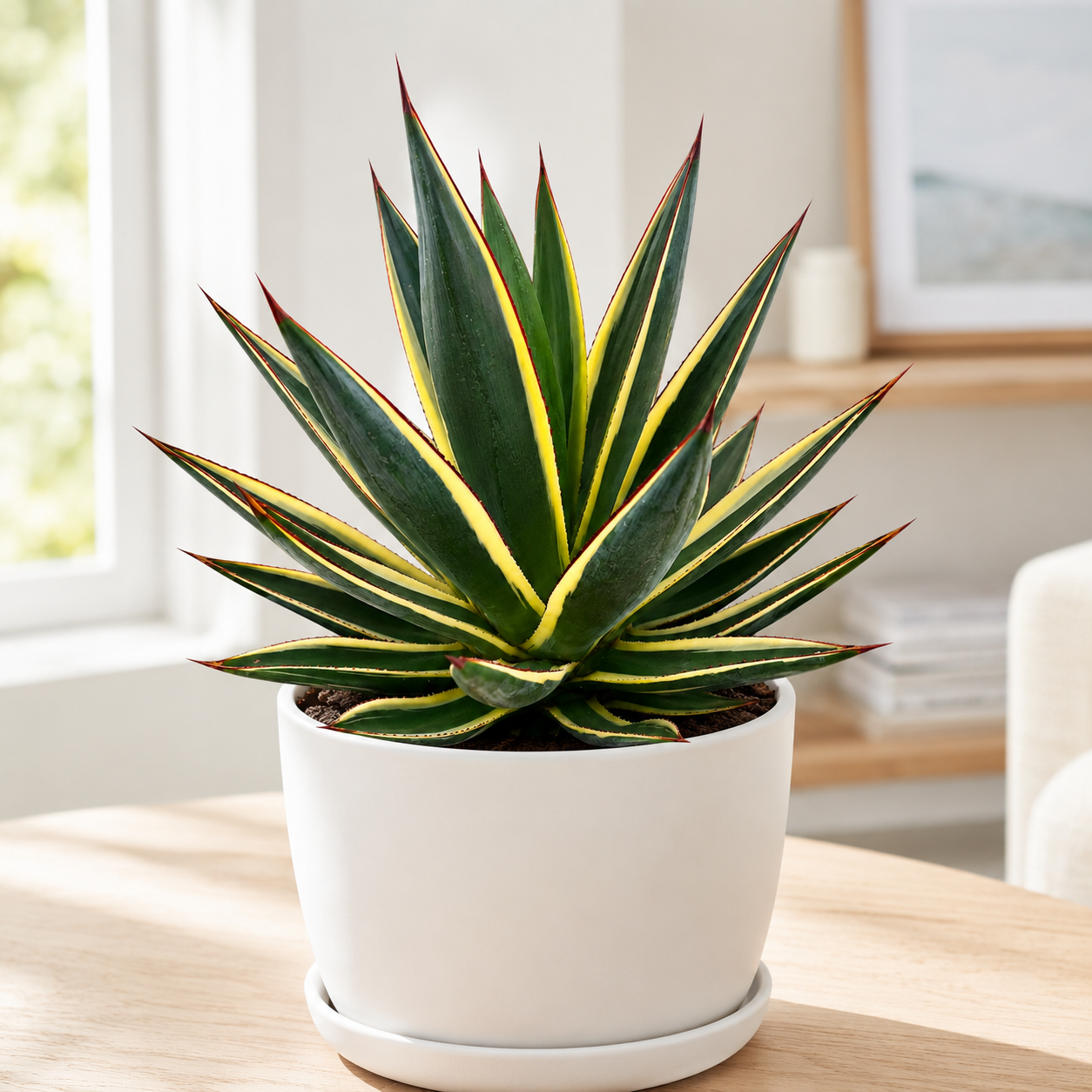 Snow Glow Agave for Sale | Variegated Blue Glow Agave - The Cactus