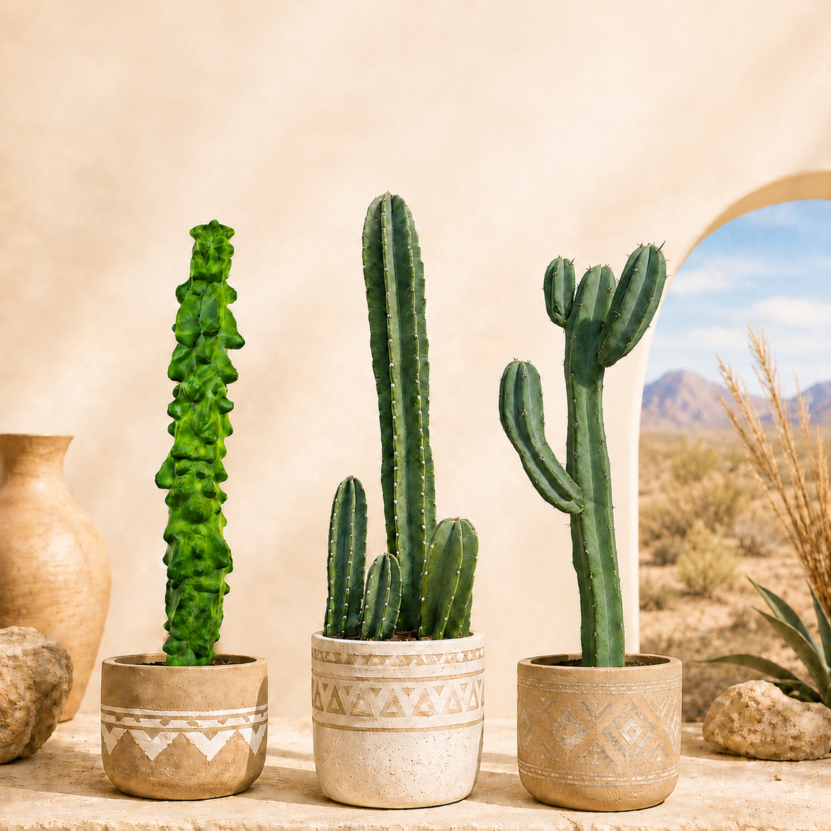 Desert Skyline Columnar Cactus Trio